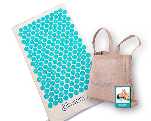 Tapis d’acupression Climsom Zen bleu avec sac de rangement