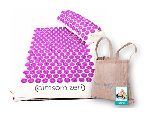 Tapis d’acupression Climsom Zen mauve avec sac de rangement