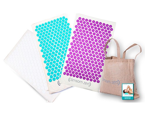 Tapis d’acupression Climsom Zen mauve avec sac de rangement