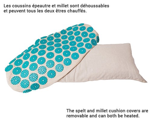 Coussin d’acupression Climsom Zen bleu avec garnissage épeautre